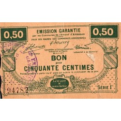 County 59 - Avesnes district - Good for 50 centimes - Series 1