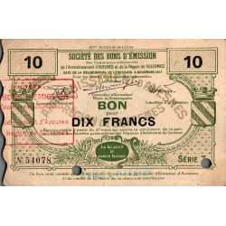 County 59 - Arrondissement of Avesnes and Solesmes - Good for 10 FRANCS