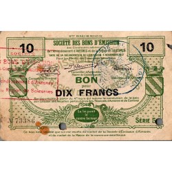 County 59 - Arrondissement of Avesnes and Solesmes - Good for 10 FRANCS