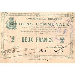 County 59 - BEAUVOIS - COMMUNAL BONDS - 2 FRANCS - 11/12/1914