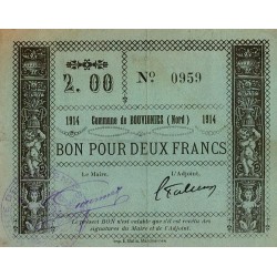 County 59 - BOUVIGNIES - 2 FRANCS - 1914