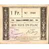 County 59 - BOUVIGNIES - 1 FRANC - 1914