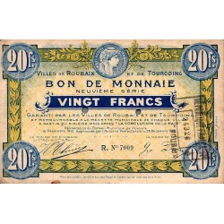 County 59 - ROUBAIX - TOURCOING - COIN BOND - TWENTY FRANCS - 16/12/1916 - 9TH SERIES