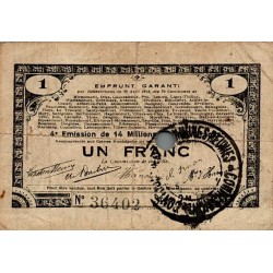 County 59 - NORD-PAS-DE-CALAIS - GUARANTEED LOAN - 1 FRANC - 04/23/1915