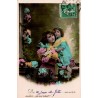 CARTE POSTALE ANCIENNE - 'DE CE JOUR DE FETE RECEVEZ NOTRE SOUVENIR' -