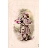 OLD POSTCARD - CHILD - FLOWERS - 1910