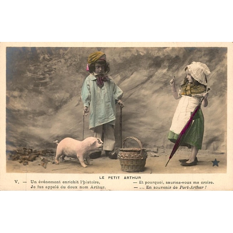 OLD POSTCARD - CHILDREN - LITTLE ARTHUR - PIGLET