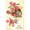 OLD POSTCARD - LONG LIVE STE BARBE - FLOWERS - HORSESHOE