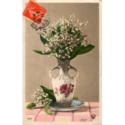 OLD POSTCARD - MAY 1ST - LILY OF THE VALLEY - 1911