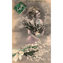 OLD POSTCARD - MAY 1ST - LILY OF THE VALLEY