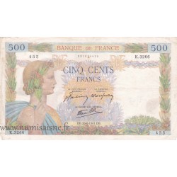 FRANKREICH - F.32/19 - 500 FRANCS LA PAIX - 26/06/1941 - K.3266