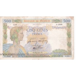 FRANKREICH - F.32/15 - 500 FRANCS LA PAIX - 30/04/1941 - G.2698