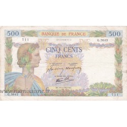 FRANKREICH - F.32/34 - 500 FRANCS LA PAIX - 09/04/1942 - G.5643