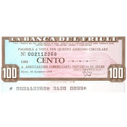 ITALY - UDINE - THE BANK OF FRIULI - 100 LIRE - 12/22/1976