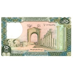 LIBAN - PICK 67 e - 250 LIVRES - 1988