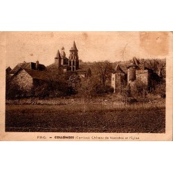 19500 - COLLONGES - CHATEAU DE VASSINHAC ET L'EGLISE