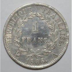 FRANKREICH - KM 682 - 1 FRANC 1808 A - Paris -  TYPE NAPOLEON 1er - Rückseite République