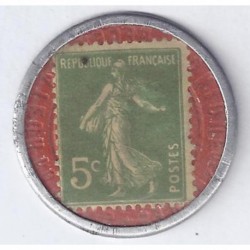 PILULES PINK - 5 CENTIMES SEMEUSE 1920 - VERT / ROUGE - TRES TRES BEAU