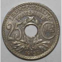 GADOURY 381 - 25 CENTIMES 1939 TYPE LINDAUER AVEC POINTS - SUP+ - KM 867