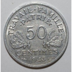 FRANKREICH - KM 914 - 50 CENTIMES 1943 B - Beaumont le Roger - TYP BAZOR - Beflecken