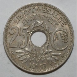 FRANCE - KM 867 - 25 CENTIMES 1937 - TYPE LINDAUER