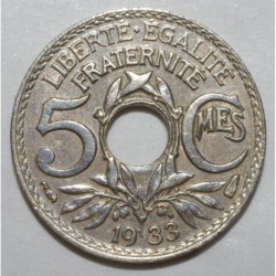 FRANCE - KM 875 - 5 CENTIMES 1933 - TYPE LINDAUER - Small Module