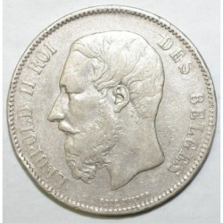 BELGIEN - KM 24 - 5 FRANCS 1865 - Kante A - LEOPOLD II - Schock am Rande