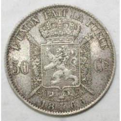 BELGIUM - 50 CENTIMES 1866...