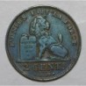 BELGIQUE - KM 35.1 - 2 CENTIMES 1909 sur 05 - LEOPOLD II - Légende Française