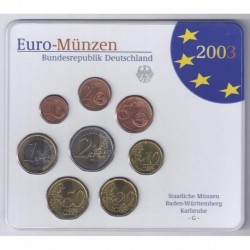 ALLEMAGNE - Coffret 8 pièces euro 2003 G - Karlsruhe