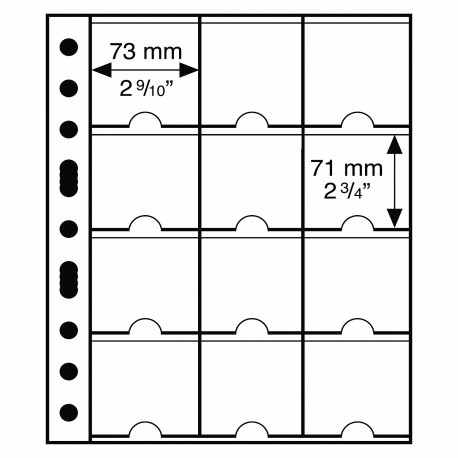 5 pages GRANDE - 12 cases 73 x 71 mm (Adapté aux grands étuis carton 67x67mm)