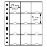 Kunststoffhüllen GRANDE mit 12 abteilen 73 x 71 mm (Passend für münzrähmchen 67x67mm) 5er Pack