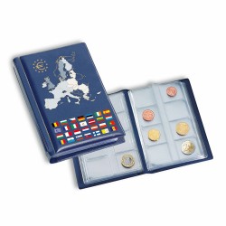 Album de poche avec 12 feuilles numismatiques pour 12 séries complètes d'euros