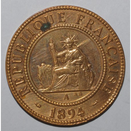 INDOCHINA - KM 1 - 1 CENT 1894 - Gebeizt