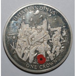 GIBRALTAR - KM 1143 - 1 CROWN 2004 - 60 years of D-Day langings