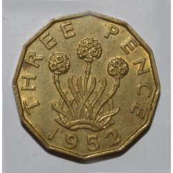 GRANDE BRETAGNE - KM 873 - 3 PENCE 1952 - George VI