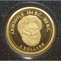 COOK ISLANDS - KM 1526 - 5 DOLLARS 2008 - GOLD - ARISTOTLE