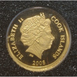 COOK ISLANDS - KM 1526 - 5 DOLLARS 2008 - GOLD - ARISTOTLE