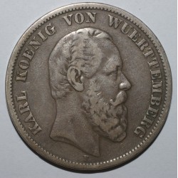 DEUTSCHLAND - WÜRTTEMBERG - KM 623 - 5 MARK 1876 F - Stuttgart - Karl I