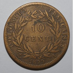 GUYANE - COLONIES FRANCAISES  - KM 19 - 10 CENTIMES 1829 A - Paris - Charles X