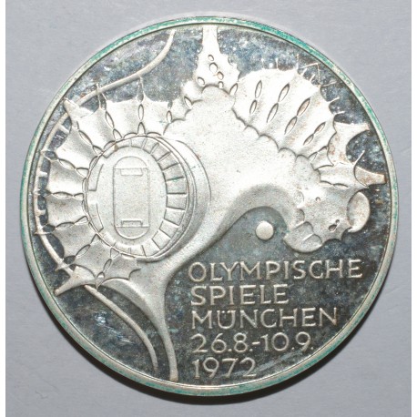 ALLEMAGNE - KM 133 - 10 MARK 1972 G - Karlsruhe - Jeux Olympiques de Münich - Stade