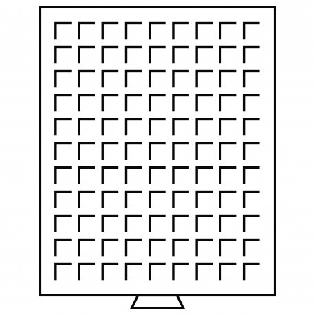 Münzboxen mit eckigen Einteilungen - von 19 bis 270 mm - Außenformat 236 x 303 x 20 mm