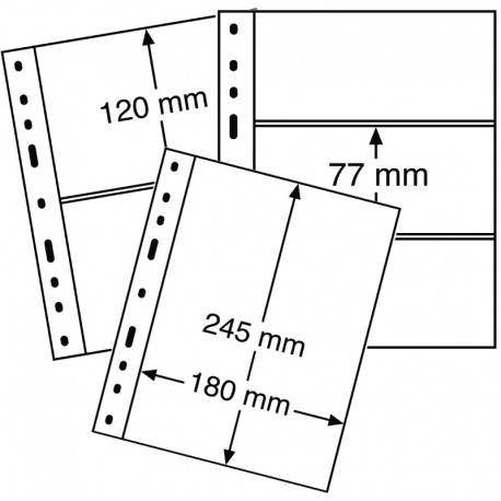 Lot de 10 pages recharges OPTIMA pour billets - OPTIMA 1C, 2C et 3C