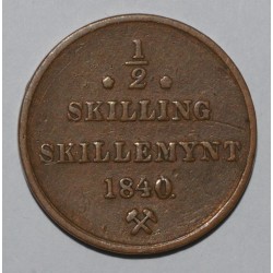 NORVÈGE - KM 305 - 1/2  SKILLING 1840 - Carl XIV Johan