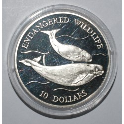 NIUE - KM 74 - 10 DOLLAR 1992 - GEFÄHRDETE WILDTIERE - WALE