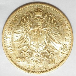 DEUTSCHLAND - WURTTEMBERG - KM 622 - 20 MARK 1872 F - Stuttgart - GOLD