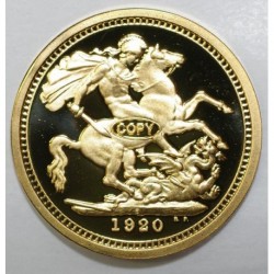 GREAT BRITAIN - KM 820 - COPY OF 1/2 SOVEREIGN 1920 - GOLD - GEORGES V