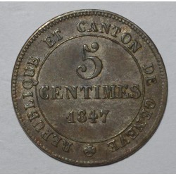 SUISSE - GENÈVE - KM 133 - 5 CENTIMES 1847 AB