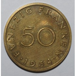 ALLEMAGNE - SARRE - KM 3 - 50 FRANKEN 1954