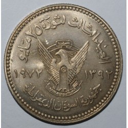 SUDAN - KM 56 - 50 QUIRSH 1972 - KLEINES DESIGN - 3 Jahre Revolution vom 25. Mai